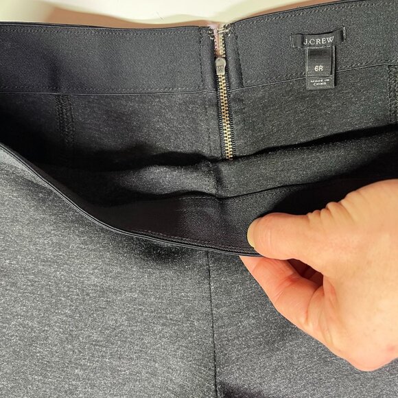 J. Crew Size 6 Grey Pixie Pant Ponte Back Zip Skinny 31090 - Picture 6 of 7